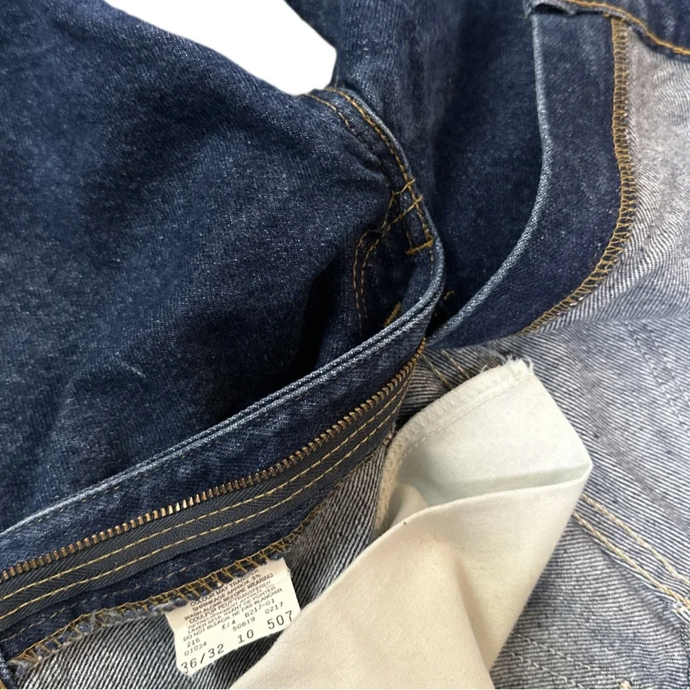 VTG 80s LEVI'S men's dark wash straight relaxed 619 orange tab jeans, 34x32. - Picture 7 of 7